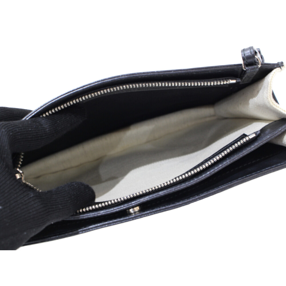 BALENCIAGA Navy Blue Pochette Canvas Leather Off White Black Shoulder Bag - Picture 7 of 7